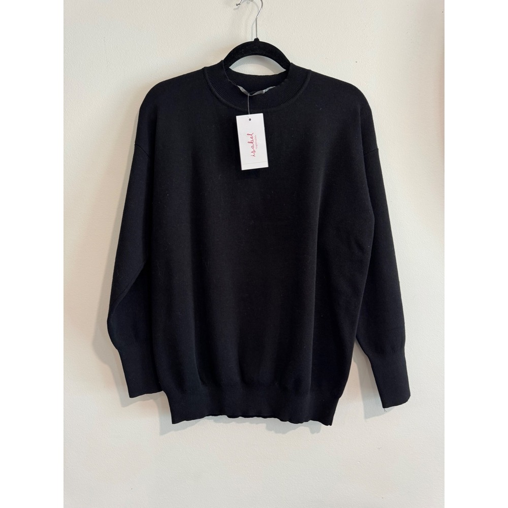 Isabel by Ingrid & Isabel Crewneck Maternity Sweater Womens Small Black Ribbed